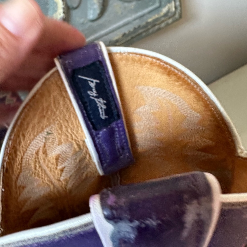 Justin Boots Purple and Brown Women's Cowboy Boots - Picture 11 of 16